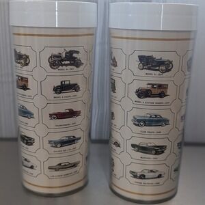 Vintage West Bend Ford Evolution Cars Thermo-Serv Insulated Tumbler Set